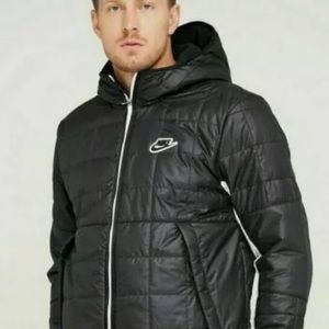 Men's Nike NSW Thermore Fleece Jacket Black Synthetic Fill CU4422-070 Size M